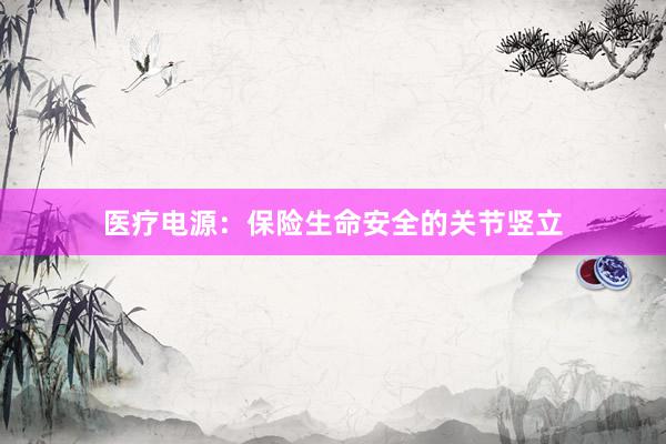 医疗电源：保险生命安全的关节竖立